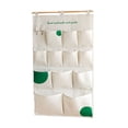 thumbnail image 1 of SLYNSHome 12 Pocket Wall Hanging Organizer,Green Fabric Foldable Wall Mount Storage Bag For Bedroom, Bathroom, Kitchen And Door Sundry Storage, 1 of 8