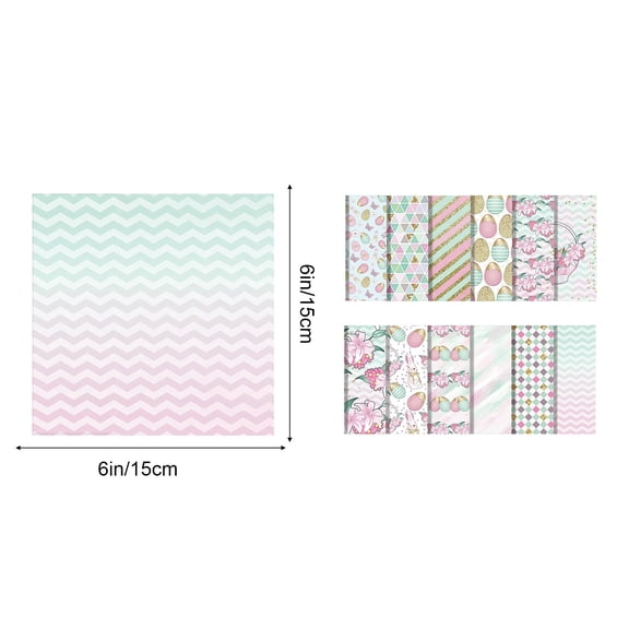 SLYNSHome 12 Sheets Easter Pattern Paper Bunny Rabbit Egg Floral Scrapbook Paper Spring Decorative Craft Paper for DIY Card Making