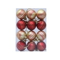 thumbnail image 1 of SLYNSHome 12PCS Christmas Balls Ornaments,1.57 inch Gold&Red Painted Shatterproof Festive Wedding Hanging Ornaments Christmas Tree Decoration, 1 of 6