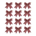 thumbnail image 1 of SLYNSHome 12Pcs Mini Bow Christmas Ornaments,Pink Glitter Fabric Bows for Crafts,Gift Wrapping,Christmas Tree Holiday Decorations, 1 of 8