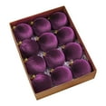 thumbnail image 1 of SLYNSHome 12Pcs Velvet Balls Ornaments for Christmas Tree Decoration,3.1 inch Hanging Shatterproof Xmas Ball Holiday Home Party Decor - Wine, 1 of 8