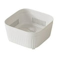thumbnail image 1 of SLYNSHome 2 in 1 Kitchen Colander Set with Bowl Strainer,3.4x4.7x5.9 inch Plastic Fruits and Vegetable Washing Basket for Pasta Salad Berry Cleaning Mixing - White, 1 of 7