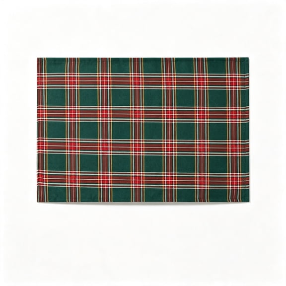SLYNSHome 2 Pcs Christmas Plaid Placemats, Classic Red Tartan Table Mats, Washable Fabric Heat Insulation Dining Pad For Holiday Kitchen Table Decor Home Accessory