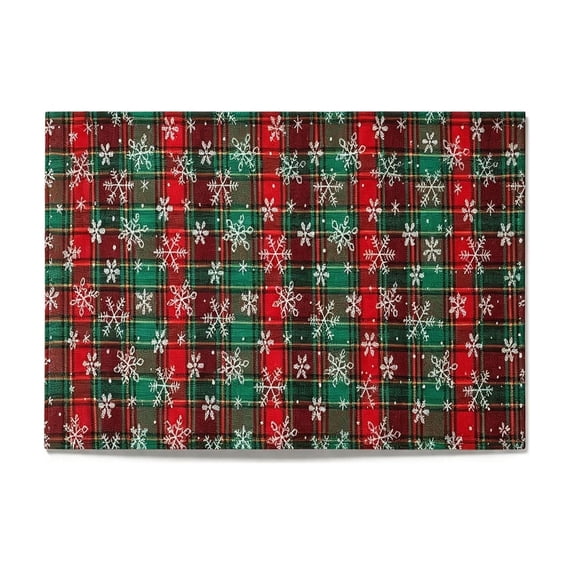 SLYNSHome 2 Pcs Christmas Plaid Placemats, Classic Red Tartan Table Mats, Washable Fabric Heat Insulation Dining Pad For Holiday Kitchen Table Decor Home Accessory