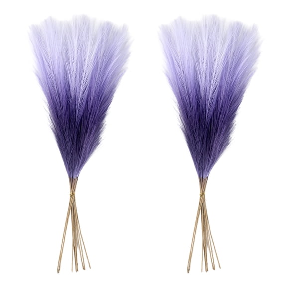 SLYNSHome 20Pcs Artificial Pampas Grass, Purple 55cm Faux Dried Reed Bouquet For Home Farmhouse Decor