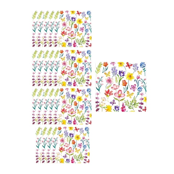 SLYNSHome 20Pcs Tulip Flower Theme Paper Napkins Spring Party Supplies Disposable 7 inch Hand Towels Dinner Tableware Floral Party Decoration