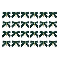 SLYNSHome 24 Pcs Christmas Tree Mini Bow Ornaments,Green Velvet Ribbon Bows Rustic Crafts Gift Bows Flocking Bows for Xmas Home Holiday Decoration