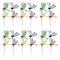 SLYNSHome 24 Pieces 3D Dragonfly Garden Decor,Dragon Fly Stakes Yard Dragonflies Ornaments for Patio Yard Patio