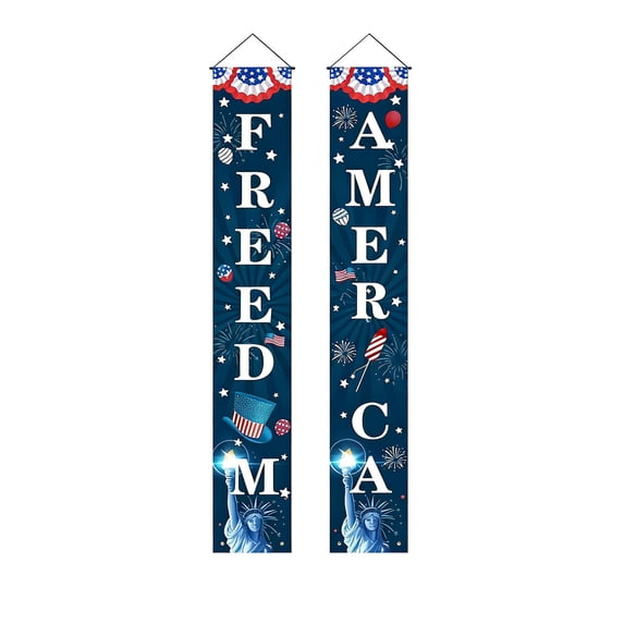SLYNSHome 250th Anniversary Door Banner Porch Signs 4th of July Decoration Patriotic Memorial Day Independence Day Front Door Welcome Banner Background