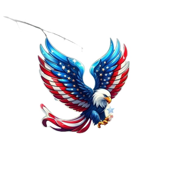 SLYNSHome 250th Anniversary Eagle Sign 4th of July Patriotic 2D Flat American Flag Acrylic Sign Ornaments Hanging Pendant Door Hanger
