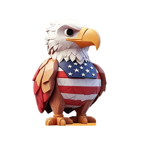 SLYNSHome 250th Anniversary Table Decor Wood 2D Flat Eagle Figurine Sign 4th of July Tabletop Ornaments Independence Day Patriotic Decor