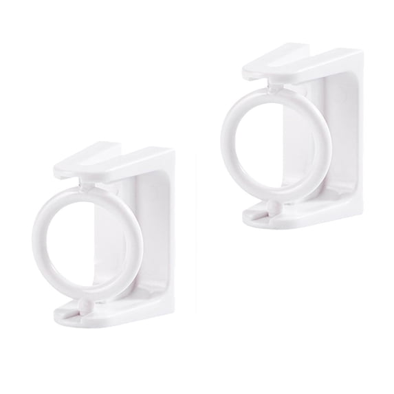 SLYNSHome 2Pcs Adhesive No Drill Curtain Rod Brackets 360 Rotating Ring Curtain Rod Brackets for Bathroom Bedroom Kitchen Damage-Free Window Rod Hooks