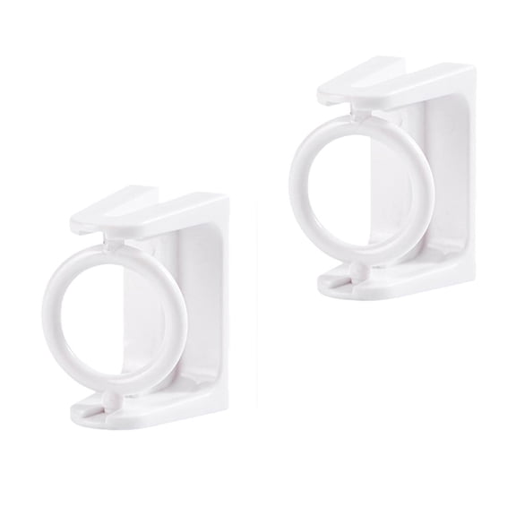 SLYNSHome 2Pcs Adhesive No Drill Curtain Rod Brackets 360 Rotating Ring Curtain Rod Brackets for Bathroom Bedroom Kitchen Damage-Free Window Rod Hooks