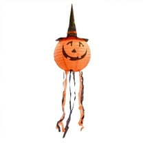 SLYNSHome 2Pcs Halloween Paper Lanterns,Hanging Pumpkin Lantern for Halloween Home Party,Indoor,Outdoor Decor