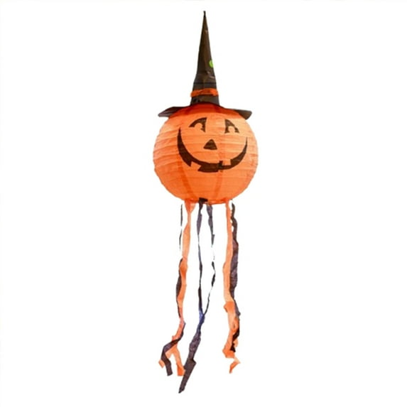 SLYNSHome 2Pcs Halloween Paper Lanterns,Hanging Pumpkin Lantern for Halloween Home Party,Indoor,Outdoor Decor