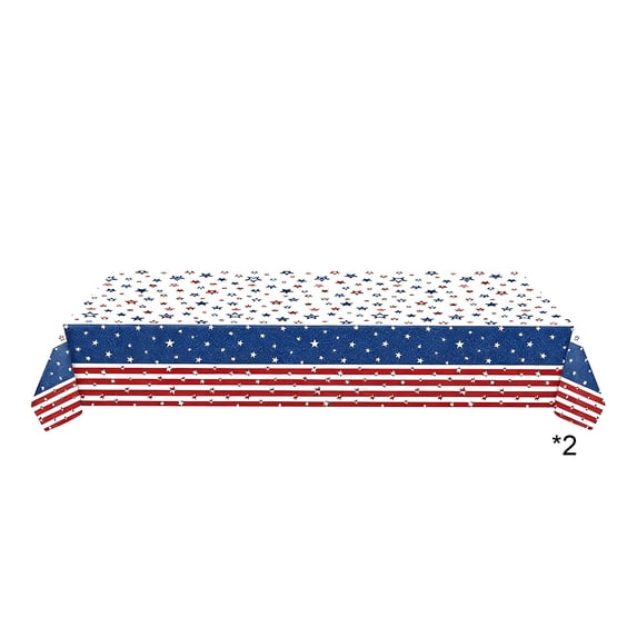 SLYNSHome 2Pcs Patriotic Tablecloths 54x108 inch,250th Anniversary 4th of July Red White Blue Disposable Table Cover Patriotic Day Independence Party Supplies