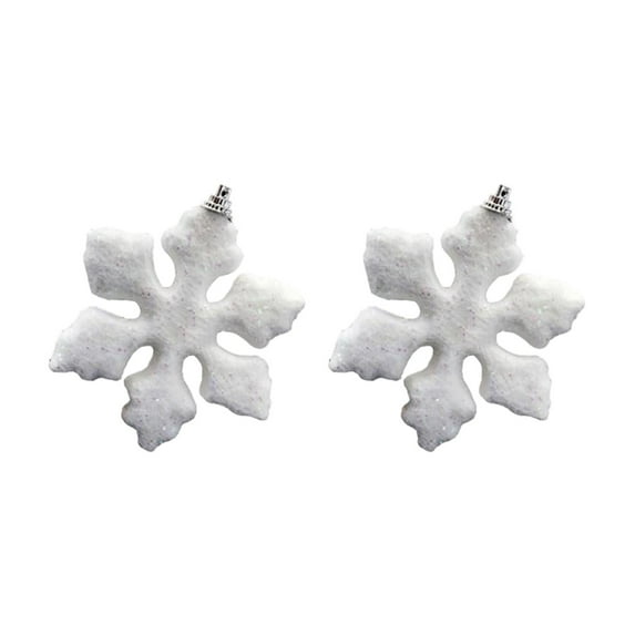 SLYNSHome 2Pcs Snowflakes-Christmas Tree Decorations Foam Snowflake Ornaments for Tree,Glitter White Snow Flakes for Indoor Winter Wonderland Decor