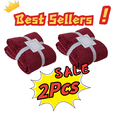 thumbnail image 1 of SLYNSHome 2Pcs Throw Blanket for Couch Red Soft Fuzzy Fleece Blanket Cozy and Comfy Fluffy Blanket for Bed Sofa, 1 of 9