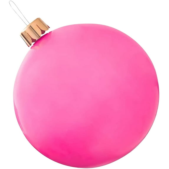 SLYNSHome 30 inch Christmas Inflatable Ball Large PVC Xmas Blow Ball Ornament Giant Inflatable Christmas Decorative Ball Christmas Decorations for Front Door Home Yard Lawn Decor ()