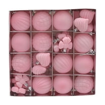 SLYNSHome 32Pcs - Velvet Balls Christmas Ornaments for Christmas Tree,Pink Flocked Xmas Balls Hanging Shatterproof Bulbs for Home Holiday Party Supplies Decor