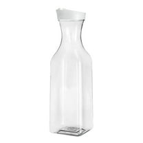 SLYNSHome 33oz Plastic Water Carafe with Flip Lid, Clear Leakproof Pitcher for Iced Tea, Juice, Cold Brew Shatterproof