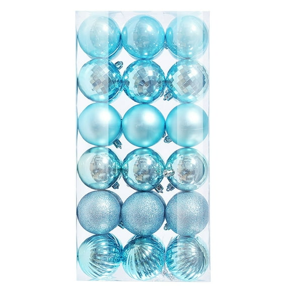 SLYNSHome 36Pcs Christmas Balls Ornaments,6 Style Shatterproof Christmas Tree Decorations Hanging Ball for Holiday Wedding Party Supplies - Sky Blue