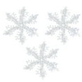 thumbnail image 1 of SLYNSHome 3Pcs Christmas Snowflakes Ornament Xmas Tree Hanging Glitter Snowflake for Winter Wonderland Holiday Party Home Decorations - 7.08 inch, 1 of 9