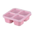 thumbnail image 1 of SLYNSHome 4 Compartments Bento Box Reusable Lunch Containers,Plastic Food Storage, Leak Proof, Microwave & Dishwasher Safe - Pink, 1 of 7