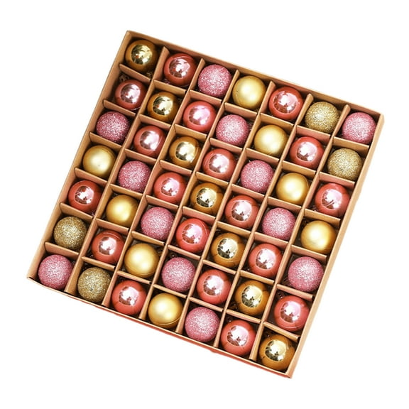 SLYNSHome 49Pcs - Christmas Tree Mini Balls Ornaments,Hanging Shatterproof Tree Balls Vintage Glitter Xmas Bulbs Decorations for Home Holiday Party Supplies,Gold