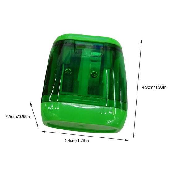 SLYNSHome 4Pcs 2-Hole Manual Pencil Sharpener,Handheld Sharpener with Lid,Office Accessories - Green