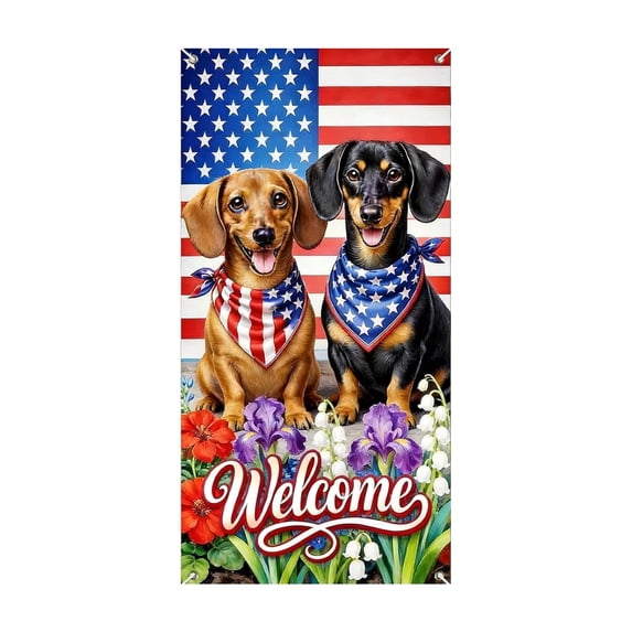 SLYNSHome 4th of July Door Cover 250th Anniversary Patriotic American Flag Hanging Cloth Background Banner For Independence Day Front Door Home Party Decoration