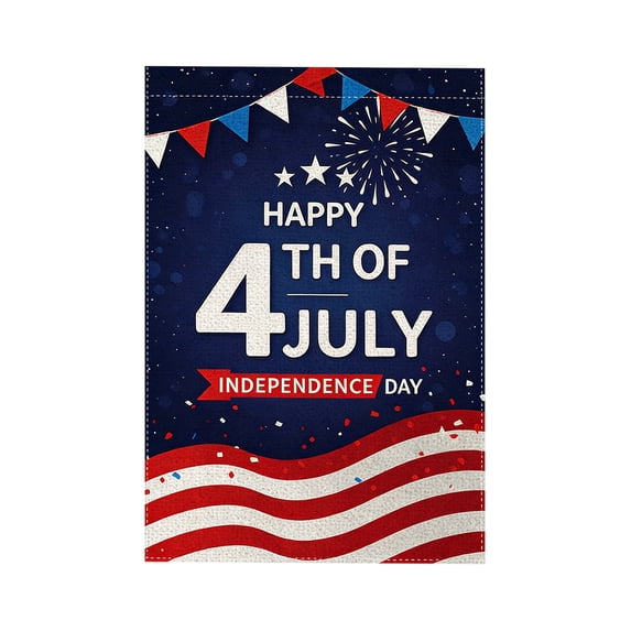 SLYNSHome 4th of July Garden Flag 12 x 18 Inch Patriotic Decorations Double Sided Blue Red White USA Flag Star Independence Day Memorial Day Yard Outside Decor