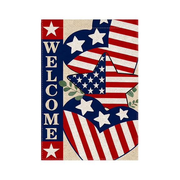 SLYNSHome 4th of July Garden Flag 12 x 18 Inch Patriotic Decorations Double Sided Blue Red White USA Flag Star Independence Day Memorial Day Yard Outside Decor