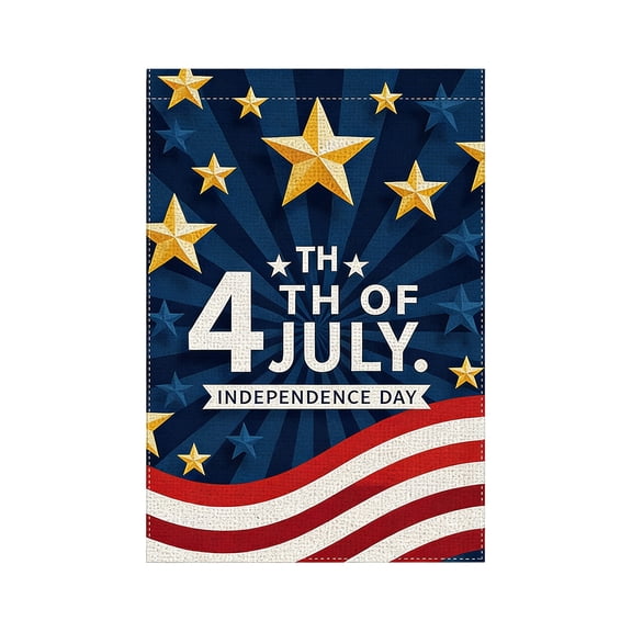 SLYNSHome 4th of July Garden Flag 12 x 18 Inch Patriotic Decorations Double Sided Blue Red White USA Flag Star Independence Day Memorial Day Yard Outside Decor