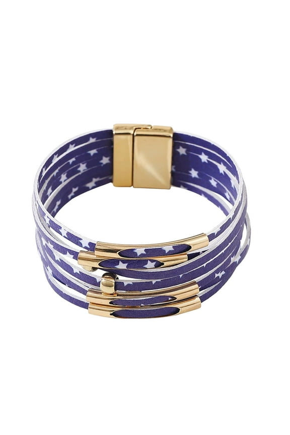 4th of July Decorative Patriotic Bracelets for Women,Independence Day American Flag Red White Blue Charm Bracelet Jewelry