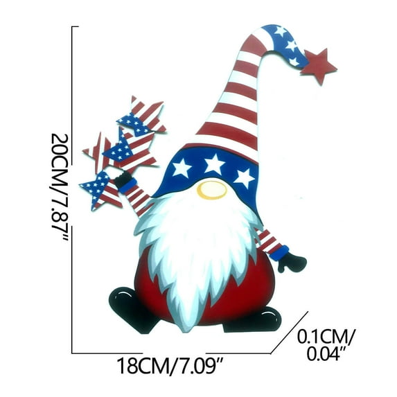 SLYNSHome 4th of July Yard Sign with Stakes Patriotic Garden Decorations Independence Day Metal Gnome Sign for Holiday Lawn Patio Decor