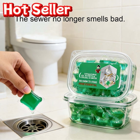SLYNSHome 50 Pills Drain Freshener Gel Capsules Scented Water Soluble ...