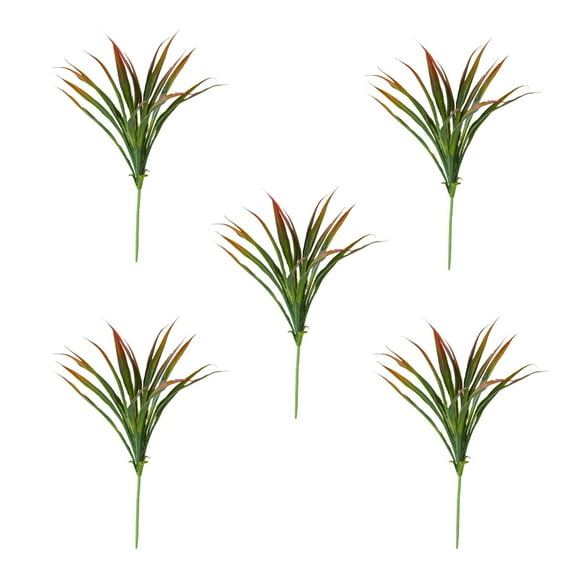 SLYNSHome 5Pcs Artificial Grass Plants Stem for Outdoors,Faux Grass for Outdoor Decor Greenery Stems Weed for Room Indoor Home Decor