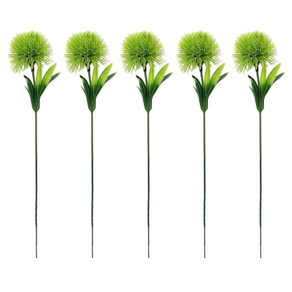 SLYNSHome 5Pcs Dandelion Artificial Flowers Plants Green Plastic Flower for Home Decoration/Wedding Decor