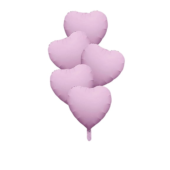 SLYNSHome 5Pcs Inflatable Heart Balloon Birthday Party Purple Foil Heart Balloons Decorations for Wedding,Valentines Day,Princess Party Indoor Outdoor