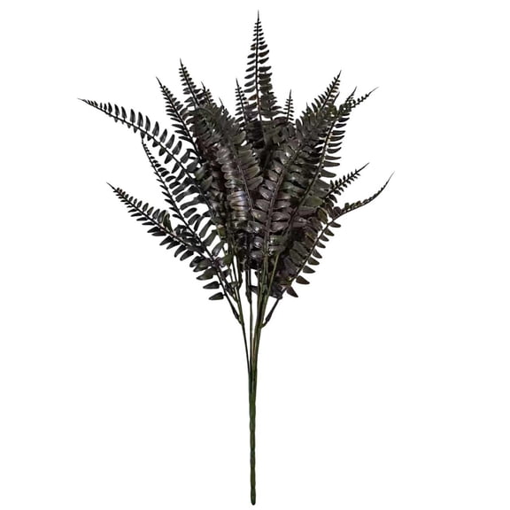 SLYNSHome 5pcs Artificial Ferns Bush Plants Stem Black Fake Silk Boston Ferns for DIY Bouquet Table Centerpiece Home Decor