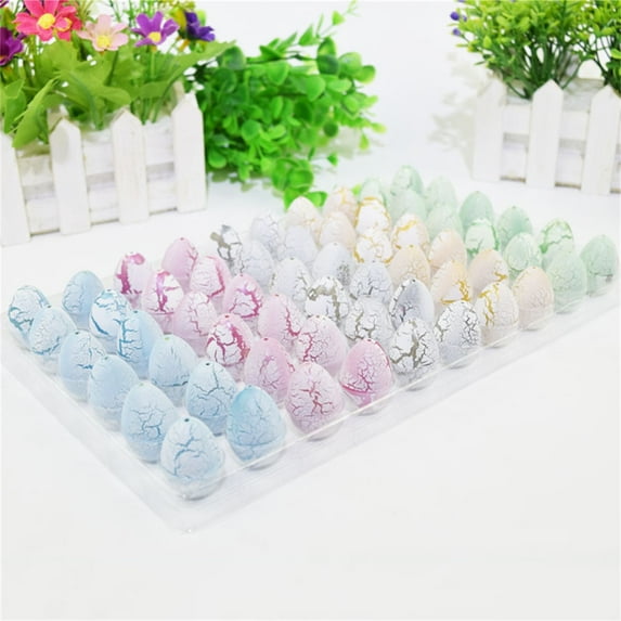 SLYNSHome 60Pcs Small Hatching Dinosaur Eggs Easter Party Favors Easter Basket Stuffers White Grow in Water Dino Eggs
