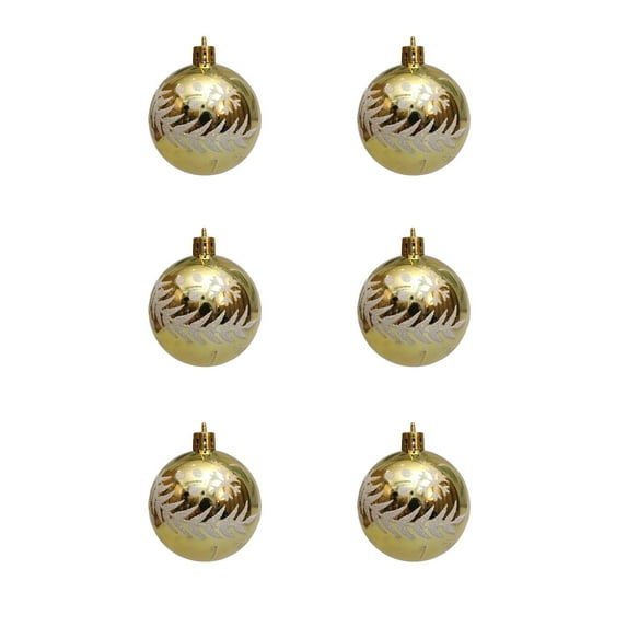 SLYNSHome 6Pcs Christmas Balls Ornaments Shatterproof Christmas Tree Hanging Ball Decorations for Xmas Tree Wedding Holiday Party Home Decor - Gold