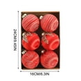 thumbnail image 1 of SLYNSHome 6Pcs Christmas Ornaments Satin Christmas Tree Balls Luxury Glitter Hanging Shatterproof Xmas Balls Bulbs for Home Party Holiday Decorations - Red, 1 of 3