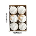 thumbnail image 1 of SLYNSHome 6Pcs Christmas Ornaments Satin Christmas Tree Balls Luxury Glitter Hanging Shatterproof Xmas Balls Bulbs for Home Party Holiday Decorations - White, 1 of 3
