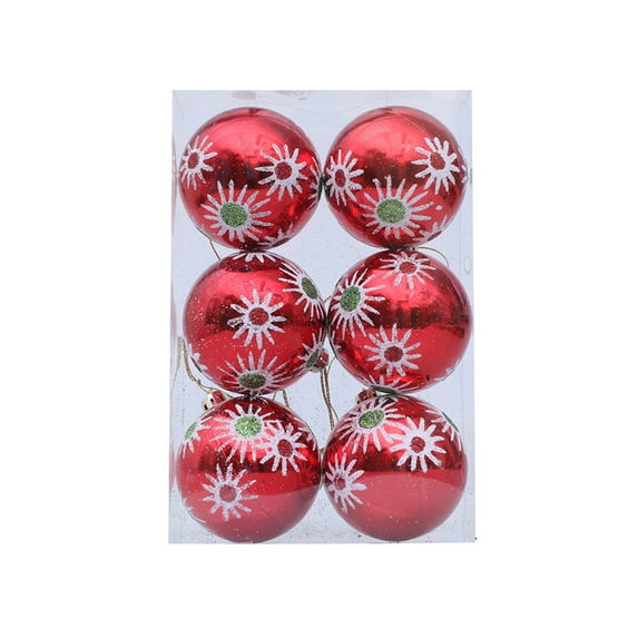 SLYNSHome 6Pcs Christmas Tree Ornaments - 2.3 inch Plastic Hanging Christmas Balls Decoration Christmas Baubles for Home Indoor Holiday Party Decor