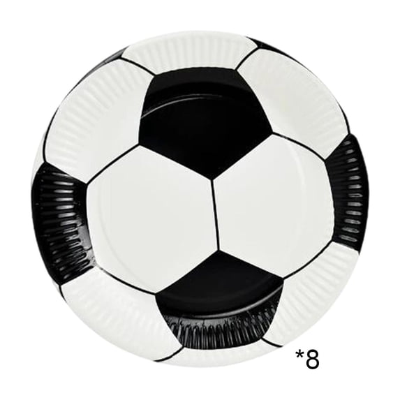 SLYNSHome 8Pcs Soccer Party Supplies Tableware Sets Including Disposable Plates for Soccer Games Sports Birthday Party Decorations