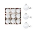thumbnail image 1 of SLYNSHome 9Pcs Satin Christmas Ball Ornaments Holiday Decorations,Glitter Christmas Tree Balls Shatterproof Baubles Pendant for Wedding Party Supplies - White, 1 of 7