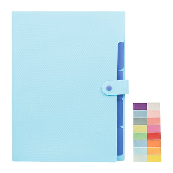 SLYNSHome A4 Expanding File Folder with Labels Accordion File Office Organizer Storage for Documents Paper Bill Receipt Organizer Office Supplies - Sky Blue
