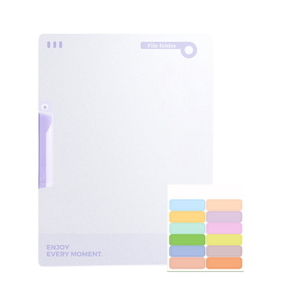 SLYNSHome A4 Ring Binder Folder, Purple Transparent Cover Document Organizer For Paperwork, Contracts & File Storage, Portable Office File Holder For Daily Document Arrangement